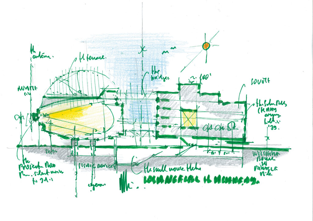 Renzo Piano's sketch - Academy Museum of Motion Pictures © RPBW - Renzo Piano Building Workshop Architects