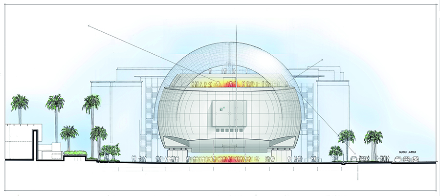 Academy Museum of Motion Pictures - North Elevation - Drawings Mpm_605 © RPBW - Renzo Piano Building Workshop Architects